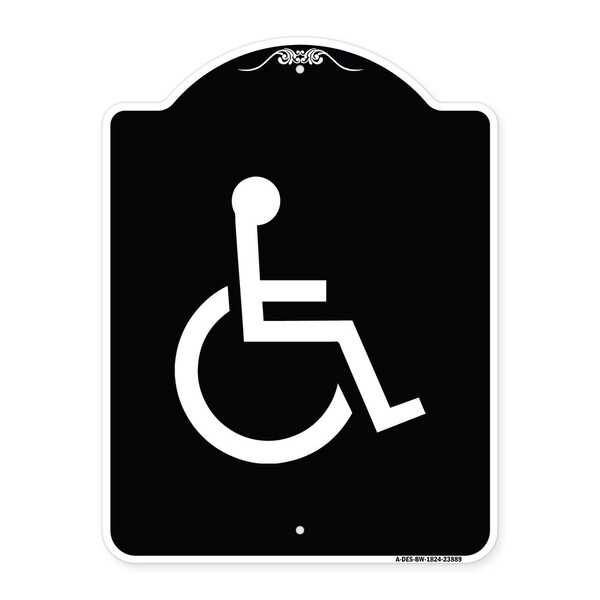 Signmission Large Handicapped Symbol Heavy-Gauge Aluminum Architectural Sign, 24" x 18", BW-1824-23889 A-DES-BW-1824-23889 - main